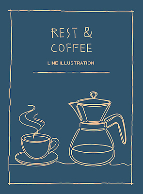 포스터 커피 일러스트 티타임 휴식 사람없음 파란색 빈티지 커피잔 라인아트 드로잉 드리퍼 국내일러스트 AI파일 음료 선 컬러 컨셉 잔 미술 파일형식 벡터