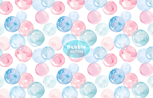 PSD 분홍색 백그라운드 패턴 일러스트 수채화 사람없음 거품 원형 화려 비눗방울 버블 국내일러스트 도형 컬러 컨셉 무늬 파일형식