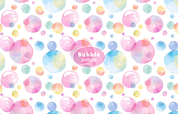 PSD 분홍색 백그라운드 패턴 일러스트 수채화 사람없음 거품 원형 화려 비눗방울 버블 국내일러스트 도형 컬러 컨셉 무늬 파일형식