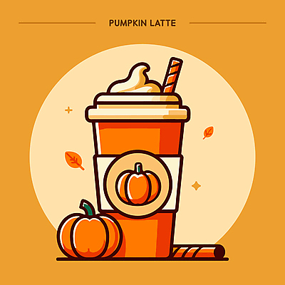 낙엽 일러스트 호박 빨대 사람없음 주황색 카페 할로윈 가을 달콤 라떼 시나몬 컵홀더 테이크아웃컵 휘핑크림 국내일러스트 AI파일 계절 커피 컬러 잎 채소 컵 상점 맛 크림 홀더 휘핑 파일형식 벡터