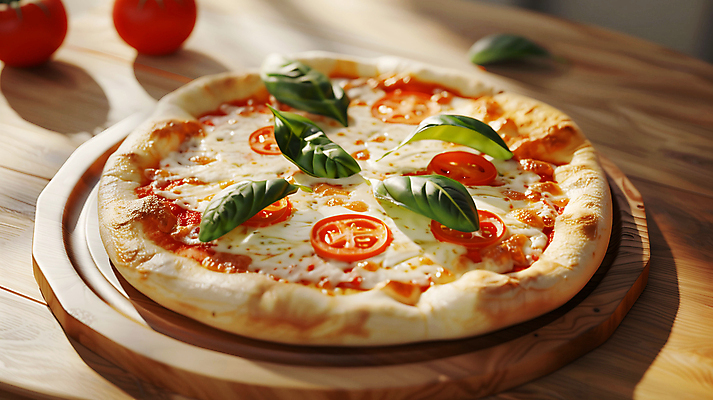 JPG 편집이미지 토마토 치즈 사람없음 홈베이킹 바질 토마토소스 나무도마 마르게리타피자 이탈리아피자 페퍼로니 편집실사 AI포토 AI콘텐츠 채소 유제품 도마 피자 목재 소스_음식 소시지 CG 제빵 파일형식