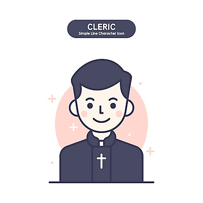 남자 기독교 분홍색 십자가 일러스트 한명 웃음 성인 천주교 목사 사제 사제복 신부님 성인남자한명만 국내일러스트 AI파일 1 종교 컬러 표정 사람 성직자 남자한명만 성인남자만 파일형식 벡터