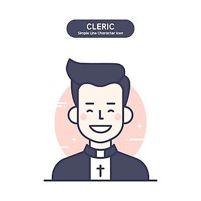 남자 기독교 분홍색 십자가 일러스트 한명 웃음 성인 천주교 목사 사제 사제복 신부님 성인남자한명만 국내일러스트 AI파일 1 종교 컬러 표정 사람 성직자 남자한명만 성인남자만 파일형식 벡터