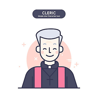 할아버지 노년 남자 기독교 분홍색 십자가 일러스트 한명 웃음 천주교 목사 사제 사제복 신부님 노인남자한명만 국내일러스트 AI파일 1 종교 컬러 표정 사람 성인 성직자 남자한명만 노인남자만 파일형식 벡터