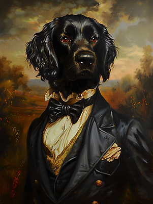 JPG 일러스트 의인화 정장 상반신 사람없음 빈티지 고급 강아지 초상화 귀족 르네상스 국내일러스트 AI일러스트 AI콘텐츠 옷 컨셉 반려동물 개 그림 파일형식
