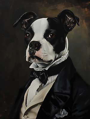 JPG 일러스트 의인화 정장 상반신 사람없음 빈티지 고급 강아지 초상화 귀족 르네상스 국내일러스트 AI일러스트 AI콘텐츠 옷 컨셉 반려동물 개 그림 파일형식