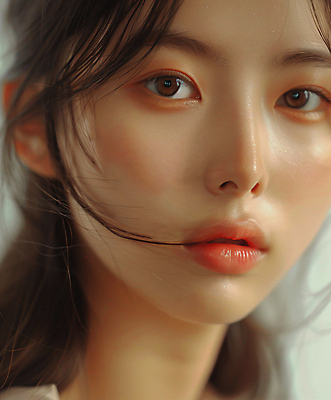 JPG 모델 편집이미지 여자 얼굴 한명 성인 화장 갈색 우아함 성형수술 피부 피부관리 의료성형뷰티 성인여자한명만 편집실사 AI인물포토 AI콘텐츠 1 컬러 컨셉 사람 신체부위 뷰티 수술 CG 여자한명만 성인여자만 파일형식 AI포토