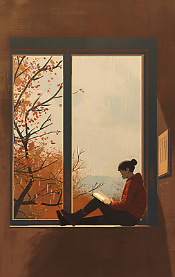 전신 PSD 나무 남자 낙엽 일러스트 창문 한명 앉기 풍경 성인 책 독서 갈색 가을풍경 비 읽기 감성 성인남자한명만 국내일러스트 자연요소 식물 1 컬러 컨셉 잎 모션 날씨 사람 남자한명만 성인남자만 파일형식 가을_계절