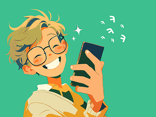 남자 일러스트 한명 웃음 들기 상반신 성인 라이프 초록색 반짝임 스마트폰 즐거움 키읔 성인남자한명만 안경낌 국내일러스트 AI파일 1 감정 안경 컬러 모션 표정 사람 생활 핸드폰 스마트기기 자음 남자한명만 성인남자만 파일형식 벡터