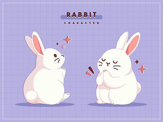 캐릭터 스티커 일러스트 그림자 앉기 사람없음 반짝임 설날 추석 귀여움 보라색 기도 토끼 토끼캐릭터 정월대보름 일러캐릭터 AI파일 명절 컬러 동물캐릭터 컨셉 포유류 모션 반려동물 파일형식 벡터