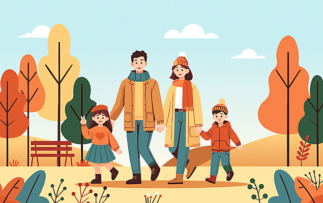 전신 라이프스타일 여자 남자 딸 아들 어린이 단풍 벤치 일러스트 가족 단풍나무 엄마 소녀 소년 여러명 성인 걷기 손잡기 가을 아빠 언덕 브이 가을소풍 국내일러스트 AI파일 나무 계절 다수 잎 의자 관계 모션 사람 손짓 생활 소풍 파일형식 벡터 가을_계절