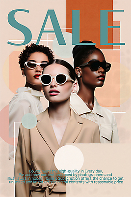 도형 PSD 백인 모델 편집이미지 여자 패션 포스터 흑인 상반신 성인 세명 선글라스 세일 사각형 가을 베이지색 의료성형뷰티 성인여자만 이미지편집 서양인 계절 안경 컬러 사람 여자만 성인만 파일형식
