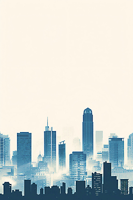 JPG 일러스트 그림자 빌딩 사람없음 건물 파란색 도시 카피스페이스 국내일러스트 AI일러스트 AI콘텐츠 건축물 컬러 공백 파일형식