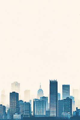 JPG 일러스트 그림자 빌딩 사람없음 건물 파란색 도시 카피스페이스 국내일러스트 AI일러스트 AI콘텐츠 건축물 컬러 공백 파일형식