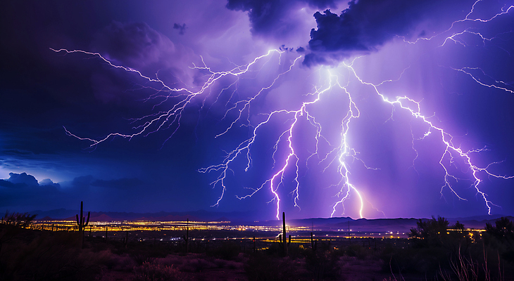 JPG 구름 편집이미지 하늘 사람없음 보라색 어둠 도시 번개 편집실사 AI컴퓨터그래픽 AI콘텐츠 자연요소 컬러 날씨 CG 파일형식