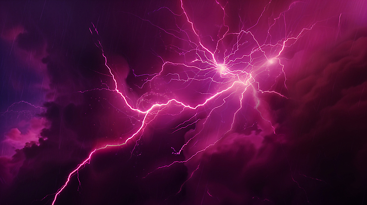 JPG 편집이미지 분홍색 하늘 사람없음 어둠 번개 편집실사 AI컴퓨터그래픽 AI콘텐츠 컬러 날씨 CG 파일형식