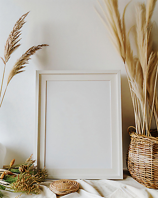 JPG 편집이미지 액자 실내 갈대 사람없음 가을 천 목업 카피스페이스 편집소스 라탄바구니 편집실사 AI포토 AI콘텐츠 식물 계절 내부 바구니 공백 직물 CG 파일형식