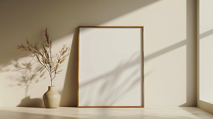 JPG 편집이미지 액자 실내 그림자 사람없음 공간 가을 나뭇가지 도자기 창가 베이지색 목업 카피스페이스 편집소스 편집실사 AI포토 AI콘텐츠 나무 계절 컬러 창문 내부 공백 CG 파일형식