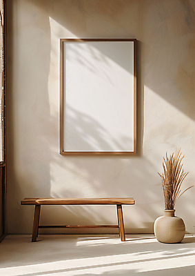 JPG 편집이미지 액자 실내 갈대 그림자 사람없음 공간 가을 도자기 나무의자 베이지색 목업 카피스페이스 편집소스 편집실사 AI포토 AI콘텐츠 식물 계절 컬러 의자 내부 목재 공백 CG 파일형식