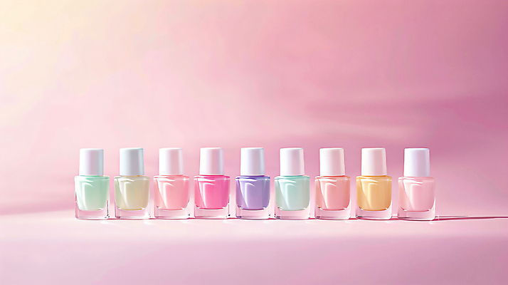 JPG 편집이미지 분홍색 취미 사람없음 뷰티 네일아트 매니큐어 일렬 파스텔톤 편집실사 AI포토 AI콘텐츠 컬러 화장품 CG 파일형식