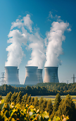 JPG 편집이미지 사람없음 발전소 열 연기 전기에너지 원자력 원자력발전소 편집실사 AI포토 AI콘텐츠 에너지 CG 파일형식