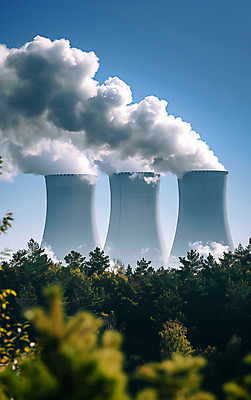 JPG 편집이미지 사람없음 발전소 열 연기 전기에너지 원자력 원자력발전소 편집실사 AI포토 AI콘텐츠 에너지 CG 파일형식