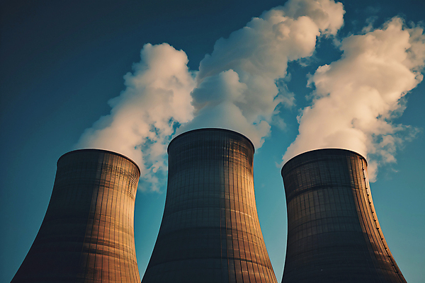 JPG 편집이미지 사람없음 발전소 열 연기 전기에너지 원자력 원자력발전소 편집실사 AI포토 AI콘텐츠 에너지 CG 파일형식