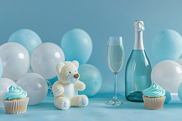 JPG 편집이미지 사람없음 파란색 파티 곰인형 축하 생일파티 생일 샴페인 컵케이크 디지털합성 샴페인잔 풍선 돌잔치 첫돌 편집실사 AI포토 AI콘텐츠 기념일 인형 컬러 컨셉 술잔 주류 이벤트 케이크 돌_생일 CG 파일형식