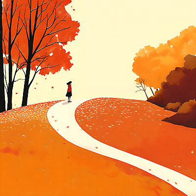 전신 PSD 여자 길 단풍 낙엽 일러스트 자연 단풍나무 나뭇잎 한명 풍경 성인 빨간색 가을 언덕 감성 성인여자한명만 국내일러스트 나무 1 계절 컬러 컨셉 잎 사람 생태계 여자한명만 성인여자만 파일형식