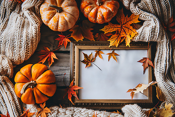 JPG 편집이미지 액자 단풍 낙엽 호박 프레임 사람없음 주황색 가을 오브젝트 니트 뜨개옷 카피스페이스 편집실사 AI포토 AI콘텐츠 옷 계절 컬러 상의 잎 채소 공백 CG 파일형식