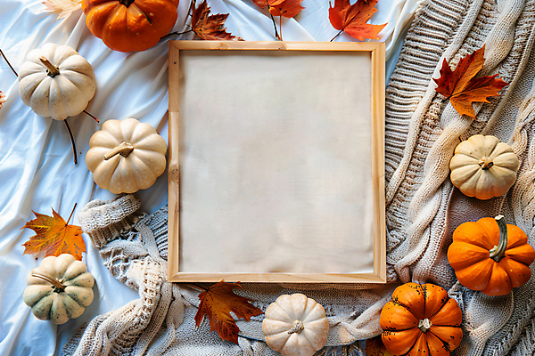 JPG 편집이미지 액자 단풍 낙엽 호박 프레임 사람없음 주황색 가을 오브젝트 니트 뜨개옷 카피스페이스 편집실사 AI포토 AI콘텐츠 옷 계절 컬러 상의 잎 채소 공백 CG 파일형식