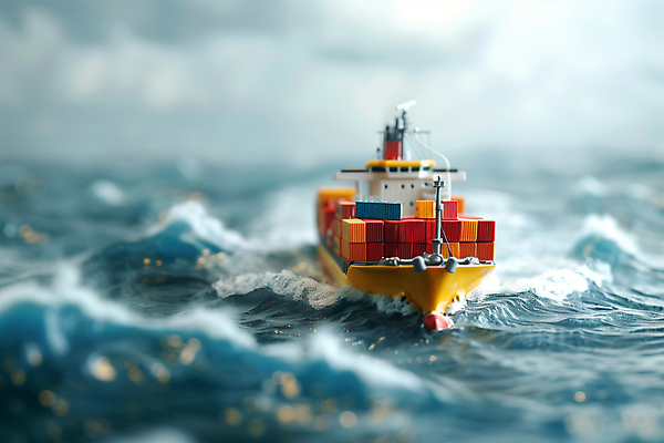 JPG 편집이미지 산업 파도 바다 항해 사람없음 미니어처 화물선 무역 운항 컨테이너상자 편집실사 AI포토 AI콘텐츠 배_교통 상자 모형 CG 파일형식
