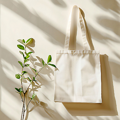 JPG 식물 편집이미지 그림자 사람없음 햇빛 친환경 에코백 제로웨이스트 편집실사 AI포토 AI콘텐츠 가방 태양 환경 그린캠페인 사회이슈 CG 에코 파일형식