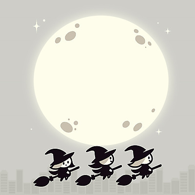 여자 어린이 인물캐릭터 일러스트 밤하늘 소녀 세명 반짝임 회색 보름달 비행 야간 달빛 마녀 마법 마녀모자 마녀의상 마법빗자루 소녀만 카피스페이스 일러캐릭터 AI파일 자연요소 캐릭터 모자_잡화 옷 컬러 모션 하늘 사람 공백 달 빗자루 여자만 어린이만 파일형식 벡터