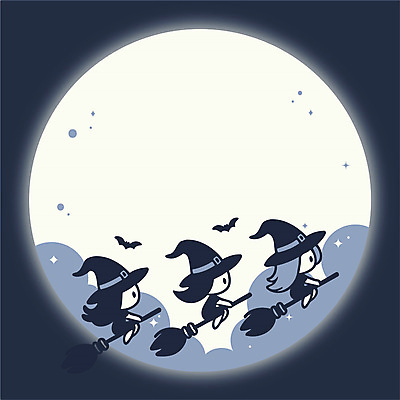 여자 어린이 인물캐릭터 일러스트 밤하늘 소녀 세명 반짝임 보름달 비행 야간 남색 달빛 마녀 마법 마녀모자 마녀의상 마법빗자루 소녀만 카피스페이스 일러캐릭터 AI파일 자연요소 캐릭터 모자_잡화 옷 컬러 모션 하늘 사람 공백 달 빗자루 여자만 어린이만 파일형식 벡터