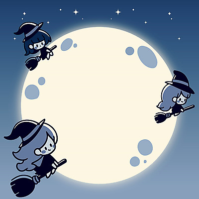 여자 어린이 인물캐릭터 일러스트 밤하늘 소녀 세명 파란색 반짝임 보름달 비행 야간 달빛 마녀 마법 마녀모자 마녀의상 마법빗자루 소녀만 카피스페이스 일러캐릭터 AI파일 자연요소 캐릭터 모자_잡화 옷 컬러 모션 하늘 사람 공백 달 빗자루 여자만 어린이만 파일형식 벡터