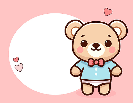 인형 분홍색 말풍선 일러스트 사람없음 귀여움 하트 곰캐릭터 원형프레임 아기곰 카피스페이스 국내일러스트 AI파일 모양 새끼 컬러 동물캐릭터 컨셉 곰 프레임 공백 원형 파일형식 벡터