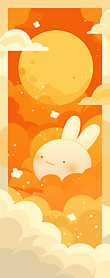 구름 일러스트 밤하늘 따뜻함 사람없음 추석 귀여움 주황색 보름달 가을 토끼 몽환 환상 국내일러스트 AI파일 자연요소 계절 명절 컬러 컨셉 포유류 하늘 반려동물 달 야간 파일형식 벡터