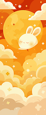 구름 별 일러스트 밤하늘 따뜻함 사람없음 추석 귀여움 주황색 보름달 가을 토끼 몽환 환상 국내일러스트 AI파일 자연요소 계절 명절 컬러 컨셉 포유류 하늘 반려동물 달 야간 파일형식 벡터