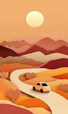 JPG 나무 편집이미지 명절 종이 도로 여행 자동차 자연 하늘 휴가 산 풍경 사람없음 태양 갈색 추석 드라이브 가을 페이퍼아트 귀향 귀성길 이미지편집 편집실사 AI포토 AI콘텐츠 자연요소 식물 전통 계절 기념일 길 육상교통 컬러 교통시설 운전 CG 생태계 파일형식