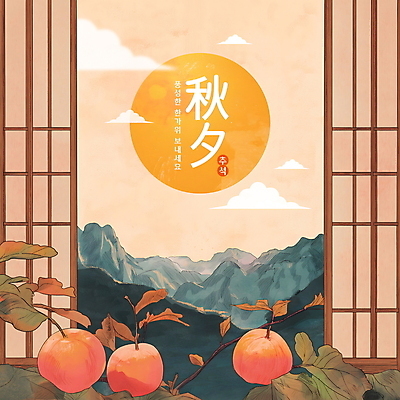 PSD 편집이미지 한국전통 명절 나뭇잎 산 감 타이포그라피 사람없음 추석 보름달 가을 나뭇가지 감나무 편집소스 이미지편집 나무 문자 전통 계절 기념일 잎 과일 한국 달 파일형식