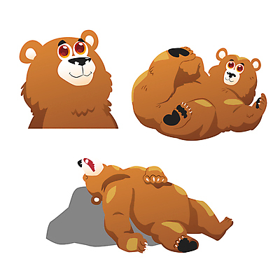 동물캐릭터 일러스트 곰 동물원 사람없음 세트 귀여움 만화 애니메이션 일러캐릭터 AI파일 동물 캐릭터 컨셉 포유류 파일형식 벡터