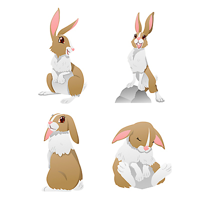 동물캐릭터 일러스트 동물원 사람없음 세트 귀여움 토끼 만화 애니메이션 일러캐릭터 AI파일 동물 캐릭터 컨셉 포유류 반려동물 파일형식 벡터