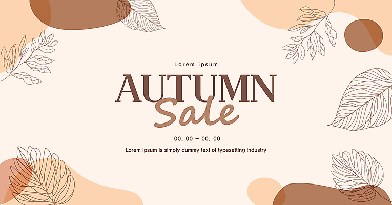 템플릿 배너 낙엽 자연 추상 이벤트 타이포그라피 사람없음 갈색 세일 가을 풀잎 라인아트 웹배너 이미지템플릿 AI파일 문자 계절 선 컬러 웹템플릿 잎 무늬 풀_식물 생태계 파일형식 벡터