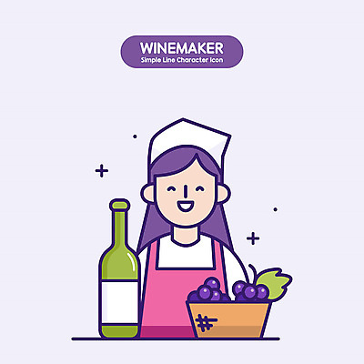 모자 여자 일러스트 포도 작업복 한명 사람 상반신 성인 바구니 와인 보라색 와인병 포도잎 성인여자한명만 국내일러스트 AI파일 1 잡화 옷 컬러 잎 과일 병_용기 주류 여자한명만 성인여자만 파일형식 벡터
