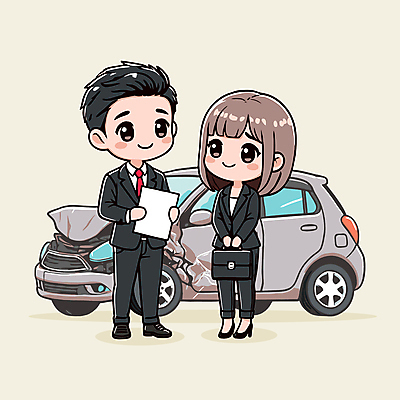 전신 여자 남자 서류가방 일러스트 비즈니스 자동차 협상 정장 성인 두명 마주보기 균열 사건 보험 성인만 일러캐릭터 AI파일 캐릭터 옷 육상교통 가방 모션 사람 파일형식 벡터