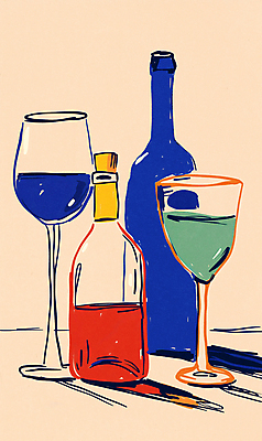 JPG 기념일 와인잔 일러스트 사람없음 파란색 와인 축하 연말 와인바 와인축제 국내일러스트 AI일러스트 AI콘텐츠 컬러 컨셉 술잔 주류 이벤트 축제 파일형식