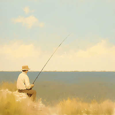 JPG 남자 일러스트 자연 낚시 한명 풍경 성인 가을 낚싯대 고독 강가 베이지색 성인남자한명만 국내일러스트 AI일러스트 AI콘텐츠 1 계절 감정 컬러 레저 사람 강 낚시용품 생태계 남자한명만 성인남자만 파일형식