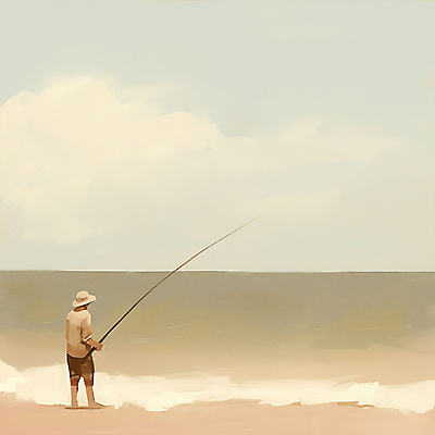 JPG 남자 일러스트 자연 낚시 한명 풍경 성인 모래사장 가을 낚싯대 고독 베이지색 성인남자한명만 국내일러스트 AI일러스트 AI콘텐츠 1 계절 감정 바다 컬러 레저 사람 낚시용품 생태계 남자한명만 성인남자만 파일형식