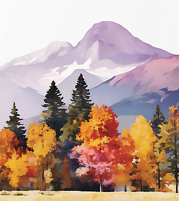 JPG 단풍 낙엽 일러스트 자연 단풍나무 산 사람없음 가을풍경 소나무 분위기 은행나무 국내일러스트 AI일러스트 AI콘텐츠 나무 컨셉 잎 풍경 생태계 파일형식 가을_계절